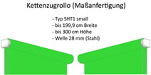 Kettenzugrollo SHT1 small bis 199,9 cm Breite (Maßrollo)